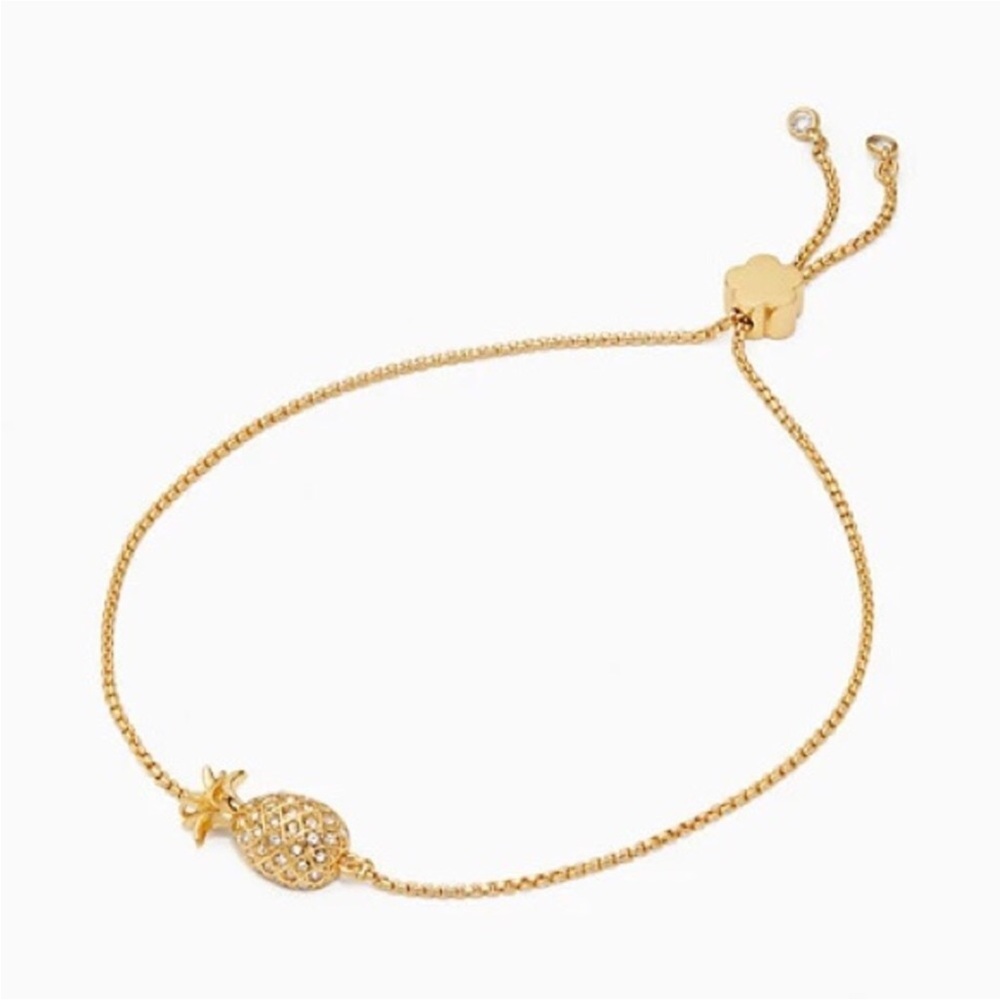 🍍Kate Spade Pineapple Passion Slider Bracelet Gold NWT